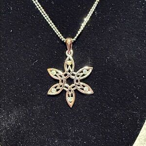 Cookie Lee Silver Floral Star Pendant Necklace